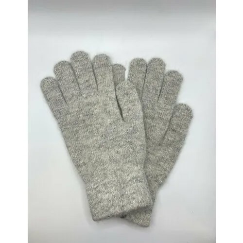 Перчатки  зимние, утепленные, вязаные, размер единный, серебряный
