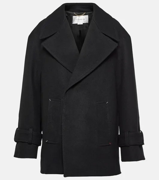 Полушерстяное пальто Victoria Beckham, черный