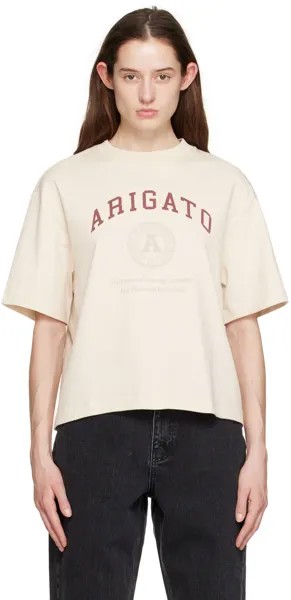 Бежевая футболка 'Arigato University' Axel Arigato