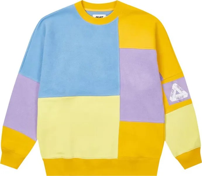 Толстовка Palace Colour Block Crew 'Blue/Orange/Lilac', разноцветный