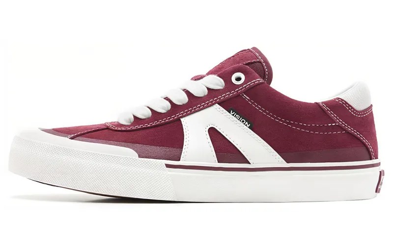 Кроссовки vision street wear Push Pro Skateboarding Shoes Unisex Low-top White, цвет Burgundy