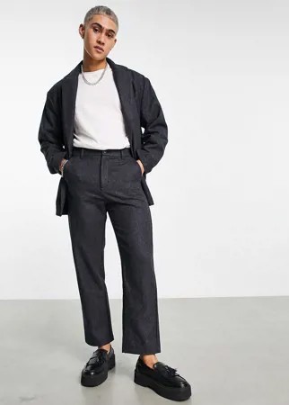 Свободный пиджак из шерсти с начесом Bando-Серый