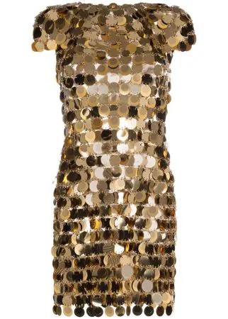 Paco Rabanne декорированное платье мини