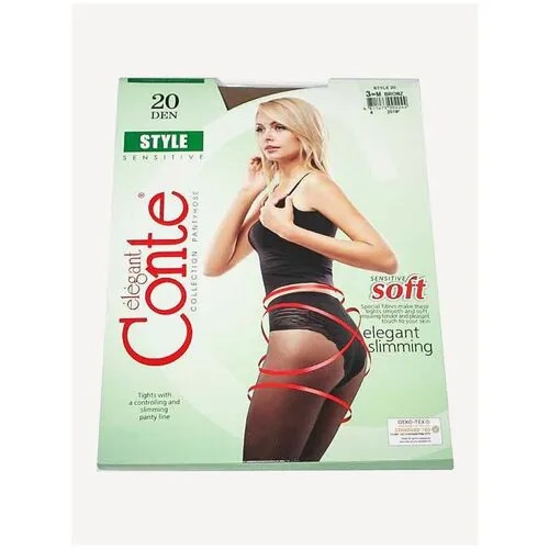 Колготки Conte elegant Style, 20 den, размер 3, коричневый, бежевый