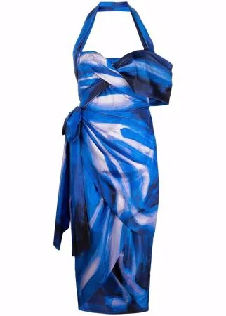 Moschino платье миди без рукавов с узором