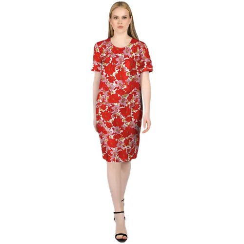 Платье женское VIS-A-VIS, D000135, размер S(88), RED/PINK