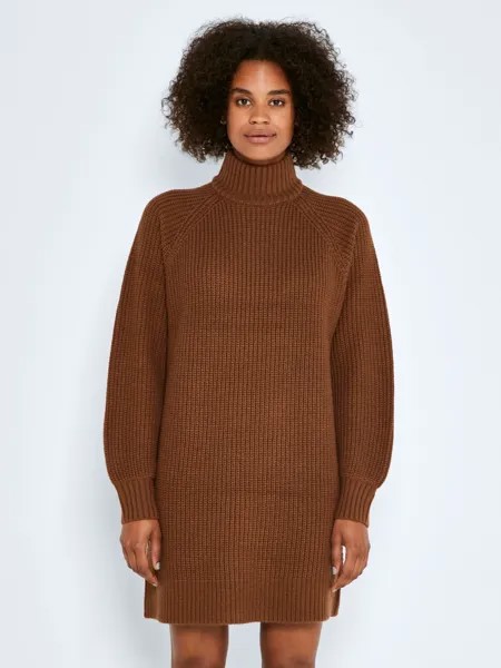 Платье Noisy may Langarm Mini Strick Rundhals Pullover Shirt NMTIMMY, коричневый