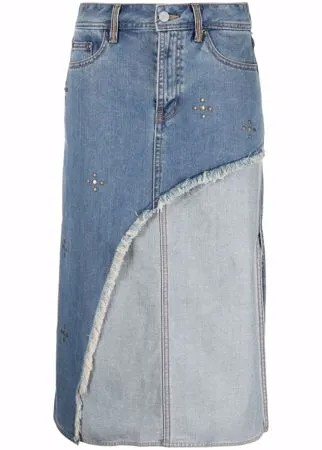 Andersson Bell джинсовая юбка в технике пэчворк