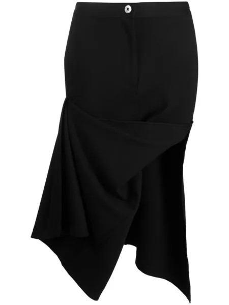 JW Anderson ASYMMETRIC DRAPED SKIRT, черный