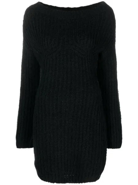 Dsquared2 трикотажное платье мини Alp с открытыми плечами, черный
