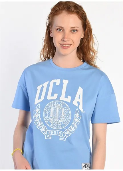 Синяя женская футболка с круглым вырезом Ucla