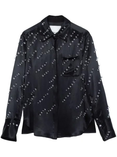 3.1 Phillip Lim атласная рубашка с бисером, черный