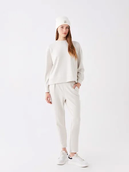 Женские однотонные спортивные штаны с эластичной резинкой на талии LCW Casual, цвет камня