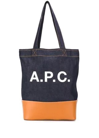 A.P.C. джинсовая сумка-тоут с логотипом