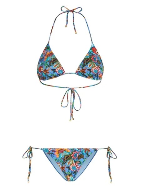 ETRO бикини с принтом Bouquet, синий