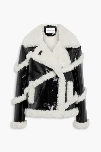 Куртка Melendy из искусственной лакированной кожи с отделкой из искусственной овчины Stand Studio, цвет Off-white