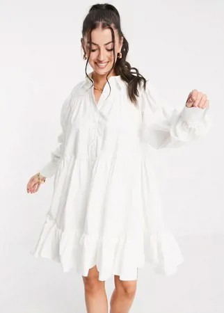 Белое платье-рубашка мини А-силуэта в стиле oversized ASOS EDITION-Белый