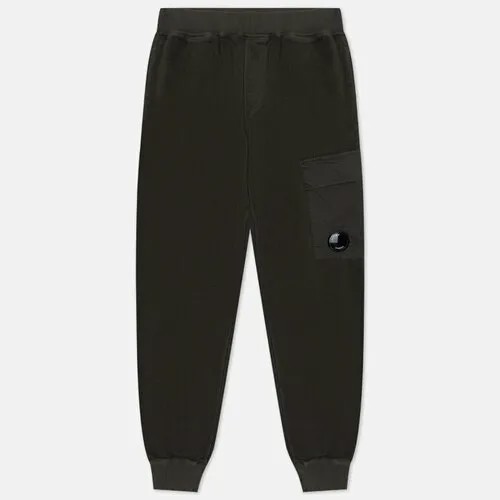 Брюки C.P. Company reverse brushed & emerized diagonal fleece, свободный силуэт, размер m, зеленый