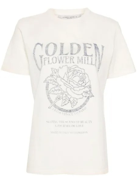 Golden Goose футболка с логотипом, нейтральный цвет