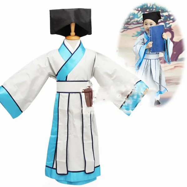 Song Yu Yao костюм для маленького мальчика Древний китайский костюм ученого Hanfu для детского дня или сцены