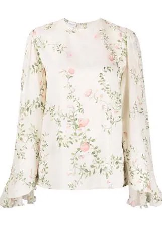 Giambattista Valli шифоновая блузка с цветочным принтом