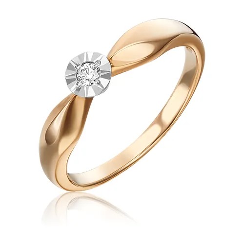 PLATINA jewelry Золотое кольцо с бриллиантом 01-1493-00-101-1111-30, размер 18