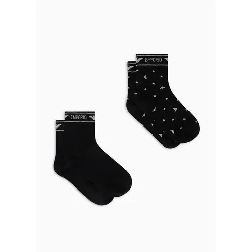 Носки EMPORIO ARMANI, 2 пары, размер OneSize, черный