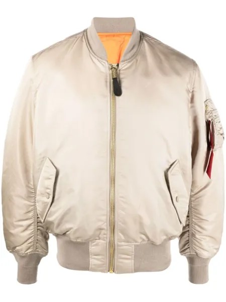 Alpha Industries двусторонний бомбер на молнии, нейтральный цвет