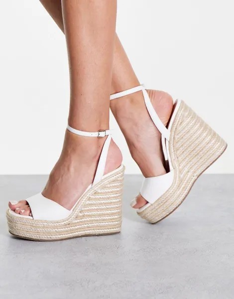 Белые эспадрильи на танкетке ASOS DESIGN Tasha