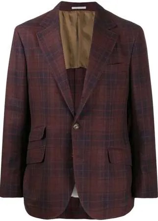Brunello Cucinelli пиджак в клетку тартан