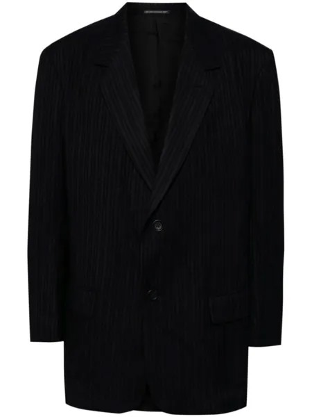 Yohji Yamamoto пиджак в полоску, черный