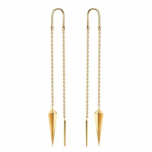 Серьги цепочки Talant, золото, 585 проба, длина 6.8 см