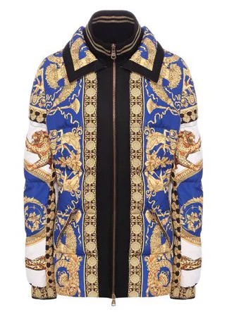 Стеганая куртка с принтом и воротником-стойкой  Versace