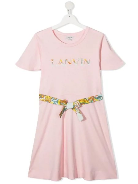 LANVIN Enfant платье-футболка с логотипом