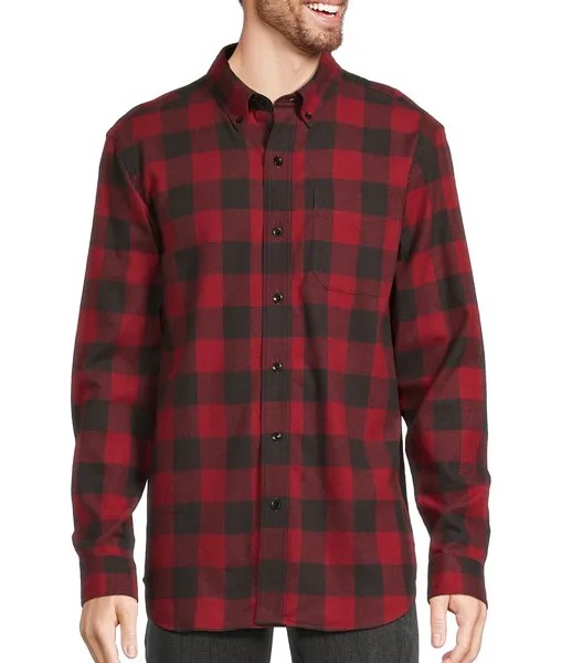L.L.Bean Scotch Красная клетчатая рубашка из португальской фланели с длинными рукавами, красный