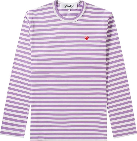 Футболка Comme des Garçons PLAY Striped Long-Sleeve T-Shirt 'Purple', фиолетовый