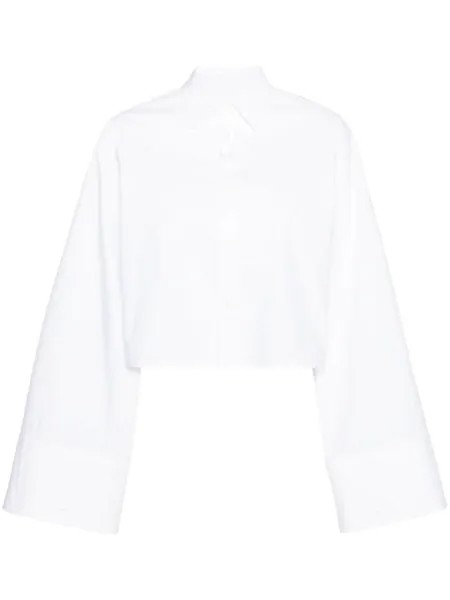 MM6 Maison Margiela укороченная рубашка с удлиненными рукавами, белый