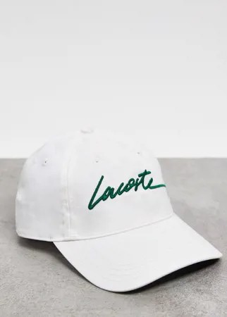 Кепка с рукописным логотипом Lacoste-Белый