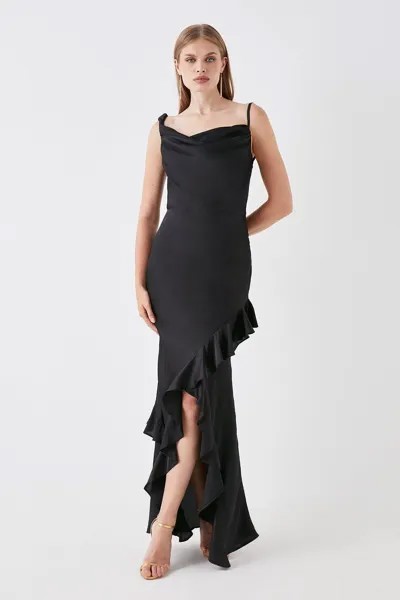 Атласное платье с капюшоном Sophie Habboo Coast, черный