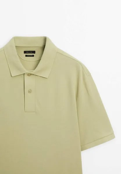 Поло MICROTEXTURED Massimo Dutti, светло-зеленый