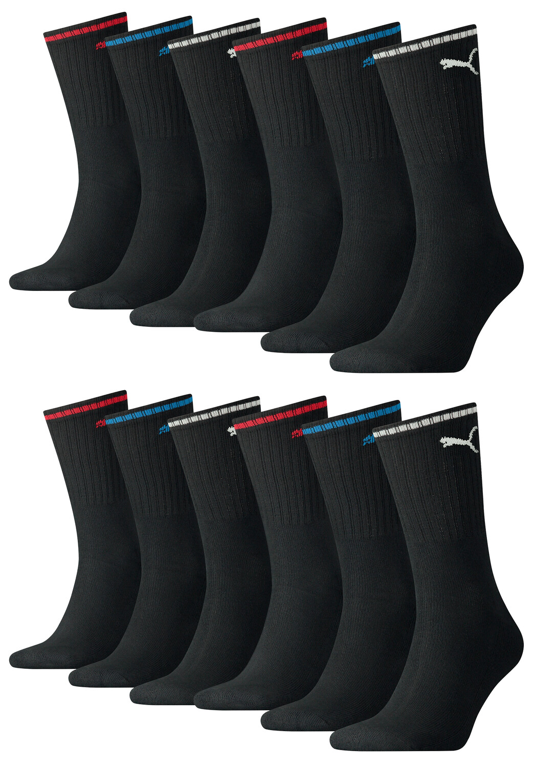 Носки Puma CREW SOCK STRIPE 12 шт, черный