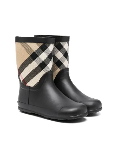 Burberry Kids резиновые сапоги в клетку