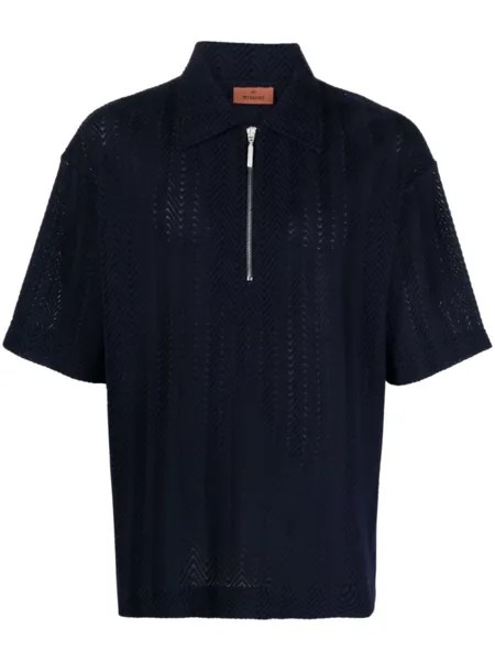 Рубашка поло на молнии Missoni, синий