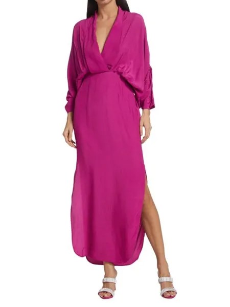 Платье макси с глубоким вырезом и рукавами-кимоно SWF Pink