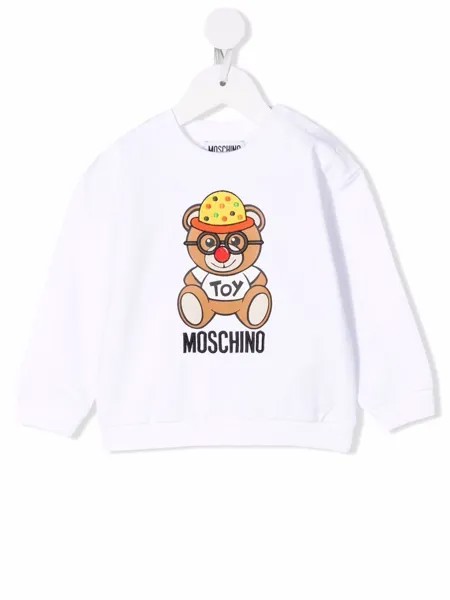 Moschino Kids Teddy Bear clown-embroidered sweatshirt