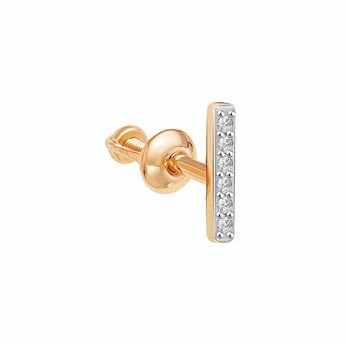 Серьга Яхонт, золото, 585 проба, фианит, , бесцветный