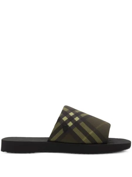 Burberry шлепанцы Check Trek, зеленый