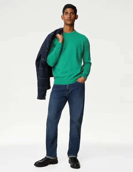 Джемпер из чистого хлопка с круглым вырезом Marks & Spencer