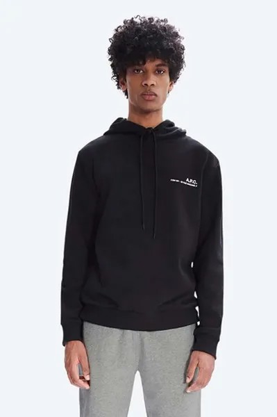 Толстовка Hoodie Item из хлопка A.P.C., черный