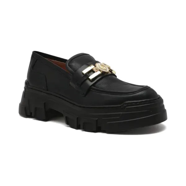 Кожаные мокасины Pollini, черный